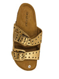 Women's Genuine Leather Gold Arch Support Slide Sandals – New Collection Spring / Summer 2023