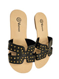 Studded Slide - Genuine Leather BLACK