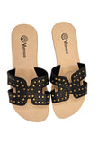 Studded Slide - Genuine Leather BLACK