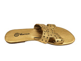 Studded Slide - Genuine Leather GOLD