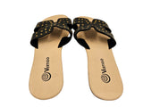 Studded Slide - Genuine Leather BLACK