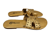 Studded Slide - Genuine Leather GOLD