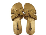 Studded Slide - Genuine Leather GOLD