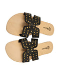 Studded Slide - Genuine Leather BLACK