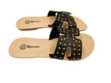 Studded Slide - Genuine Leather BLACK