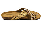 Leopard and Gold Strappy Sandal Slides