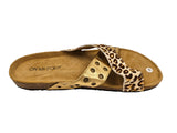 Leopard and Gold Strappy Sandal Slides