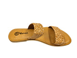 Plaited Slide Sandal - TAN Genuine Leather