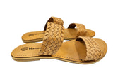 Plaited Slide Sandal - TAN Genuine Leather