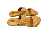 Plaited Slide Sandal - TAN Genuine Leather