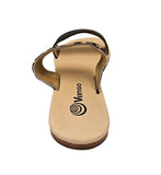 Leopard and Brown 2 Strap Leather Slide Sandals