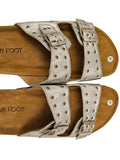 Women's Genuine Leather Silver Arch Support Slide Sandals – New Collection Spring / Summer 2023